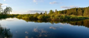 MiraLuna Me Membership offers a peaceful escape—like a calm river reflecting the sky amid lush greenery—designed to inspire personal growth and self-improvement.